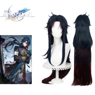 Game Honkai: พร็อพคอสเพลย์ Star Rail WIG Blade อุณหภูมิสูง สีดํา