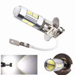 หลอดไฟ LED H1 H3 2 ชิ้น 6000K สีขาว 10-SMD 5630 สำหรับไฟตัดหมอกและไฟส่องสว่างในระหว่างการขับขี่