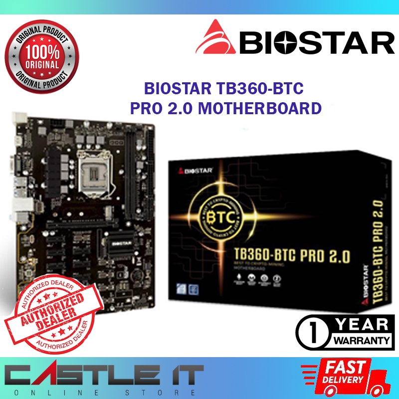 Biostar TB360-BTC PRO 2 Ver 6 Version 6.0 เมนบอร์ดขุดเหมือง LGA1151 Combo Deal