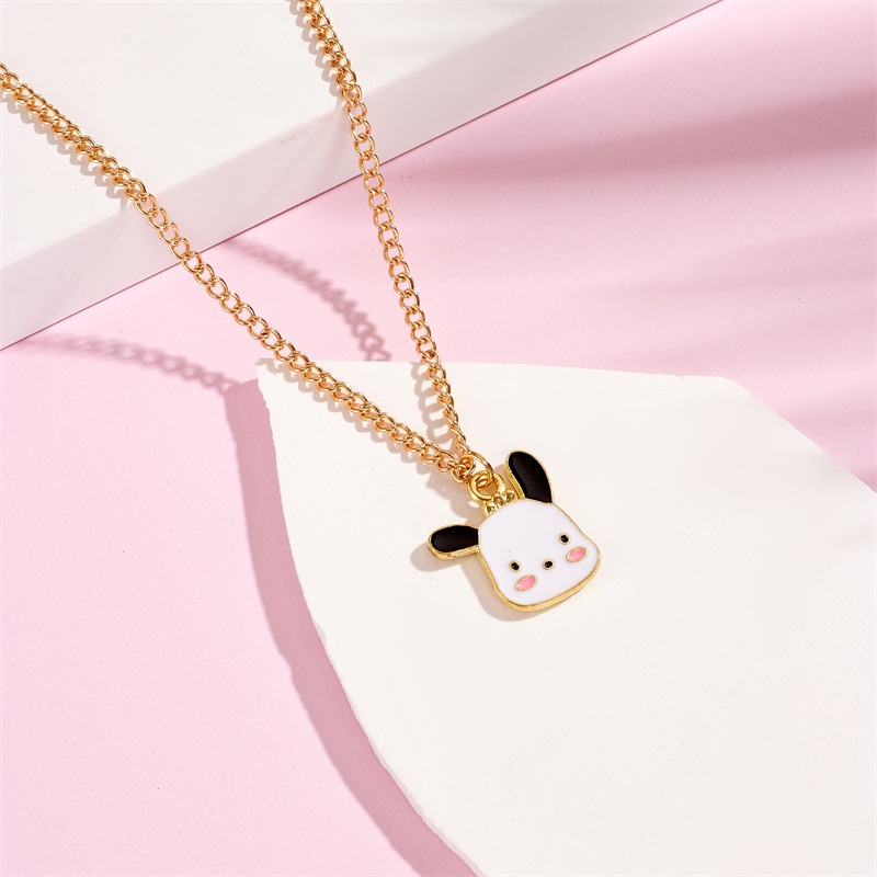 Xiaoboacc แฟชั่นเกาหลี น่ารัก การ์ตูน KT แมว ไหปลาร้า สร้อยคอโซ่ ผู้หญิง ไม่ฉีกขาด เมโลดี้ ซินนาม่อนโรล สร้อยคอ - รูปที่ 2