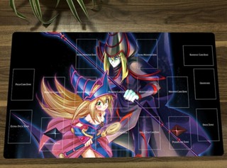 Yu-gi-oh! แผ่นรองเมาส์เล่นเกม Dark Magician Girl &amp; Dark Magician Playmat TCG Trading Card สําหรับเล่นเกม