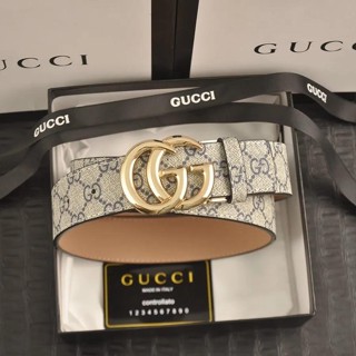 พร้อมส่ง ! Gucci เข็มขัดหนังวัว ลําลอง คุณภาพสูง ทนทาน สไตล์นักธุรกิจ สําหรับทุกเพศ