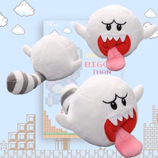 ตุ๊กตายัดนุ่น Mario Super White Tongue Ghost ของเล่นสําหรับเด็ก ขนาด 26x10 ซม.