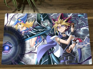 Yugioh Playmat Yugi Muto &amp; Dark Magician Girl TCG CCG แผ่นรองการ์ดเกมเทรดดิ้งและกระเป๋า