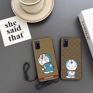 เคสโทรศัพท์มือถือ กันกระแทก ลายการ์ตูนโดราเอมอนน่ารัก พร้อมสายคล้อง สําหรับ OPPO A57 A59 A71 A72 A74 5G A83 A92 A93 A94 A95 A96 4G A98 5G F1S F3 F7 F9 F11