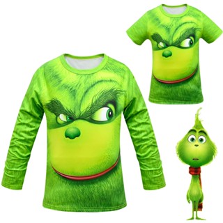 เสื้อยืด แขนยาว พิมพ์ลาย How The Grinch Stole สําหรับเด็ก