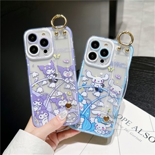 สําหรับ Huawei Nova 3 3i 10 7 SE Pro เคส การ์ตูน Melody Kuromi กระต่าย สายรัดข้อมือ ที่วางโทรศัพท์ เคสป้องกันกล้อง TPU นิ่ม เคสใส