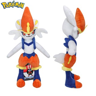 ของเล่นตุ๊กตาโปเกม่อน Cinderace ผ้าฝ้าย PP ลายการ์ตูนกระต่ายไฟ สําหรับเด็กผู้หญิง