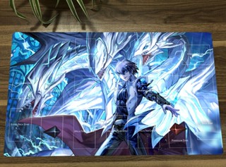 Yu-gi-oh! Playmat Blue-Eyes White Dragon Kaiba Seto CCG TCG แผ่นรองเมาส์ทํางาน