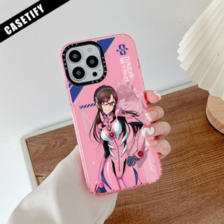 Casetify เคสโทรศัพท์มือถือ ซิลิโคนนิ่ม ใส กันกระแทก ลาย Neon Genesis Evangelion Mari Makinami Illustrious สําหรับ iPhone 11 14 Pro Max 12 13 Mini X XR XS Max SE 2020 6 7 8 Plus