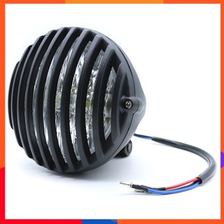 ไฟหน้ารถจักรยานยนต์ LED ทรงกลม 12V 4-7/8 นิ้ว สําหรับ cafe Racer Sportster Chopper Bobebr Matt Black 35W M10