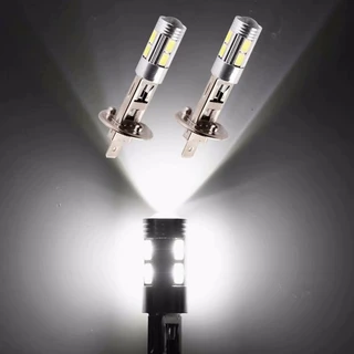 หลอดไฟ LED H1 H3 2 ชิ้น 6000K สีขาว 10-SMD 5630 สำหรับไฟตัดหมอกและไฟส่องสว่างในระหว่างการขับขี่