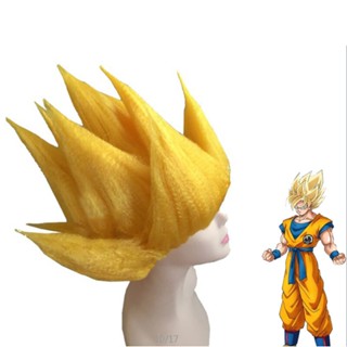 Goku วิกผมสั้น สีดํา สีเหลือง สําหรับแต่งคอสเพลย์ฮาโลวีน