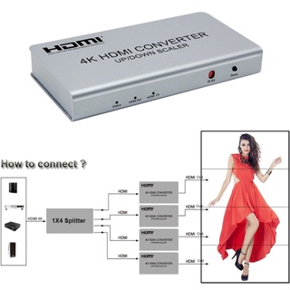 ตัวแปลง 4K HDMI ความละเอียด 720P 1080P 4K รองรับตัวควบคุมโปรเซสเซอร์ประกบผนังวิดีโอ 2x1 3x1 4x1 1x2 1x4