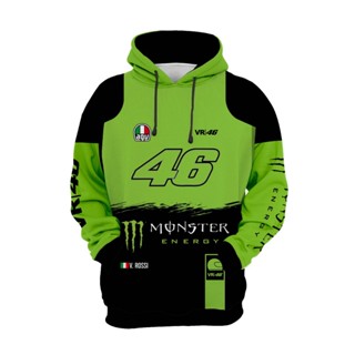 เสื้อเบลาส์ลําลอง ลายมอนสเตอร์ Valentino Rossi 46 Moto Gp สีเขียว FF7731