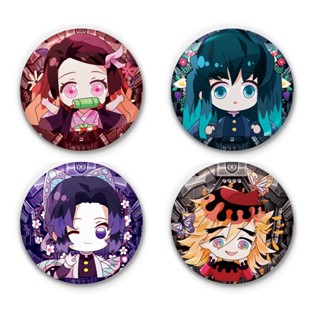 58 มม. น่ารัก อะนิเมะ Demon Slayer ป้าย Tanjirou Nezuko Kyoujurou เข็มกลัด ทรงกลม เสื้อผ้า กระเป๋า ปกเสื้อ หมุด ของที่ระลึก ของที่ระลึก ของที่ระลึก ปุ่มนุ่ม หมุด