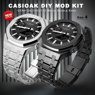 jansin modification mod kit สายสแตนเลส + เคสสําหรับ สําหรับ Casio GA2100 GA2110 4rd