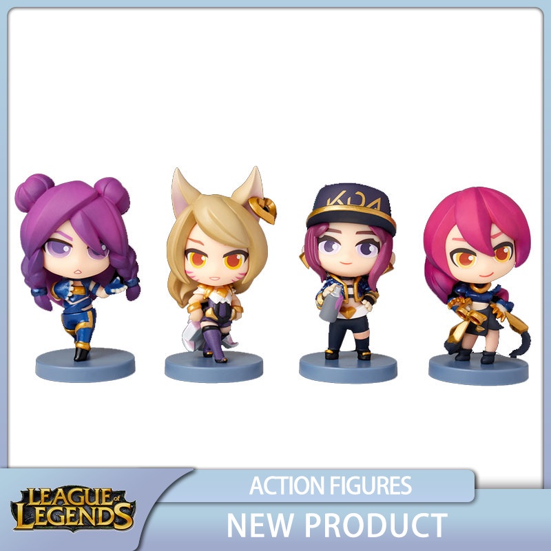 LOL League Of Legends KDA Ahri Akali Evelynn Kaisa Action Figure Mini รุ่นเกมอะนิเมะตัวเลขตุ๊กตาของเ