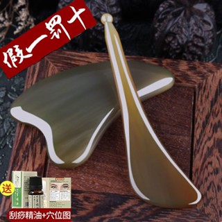 Natural White Buffalo Horn Scratch Skin Plate ใบหน้าหนาขึ้นความงามสิ่งศักดิ์สิทธิ์ใ