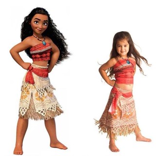 ชุดเดรสคอสเพลย์เจ้าหญิง Vaiana Moana เหมาะกับปาร์ตี้ฮาโลวีน สําหรับผู้ใหญ่ และเด็ก