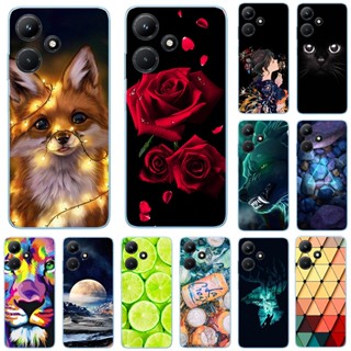 เคสโทรศัพท์มือถือ TPU แบบนิ่ม พิมพ์ลายแมว และดอกไม้น่ารัก สําหรับ Infinix Hot 30 Play X6835