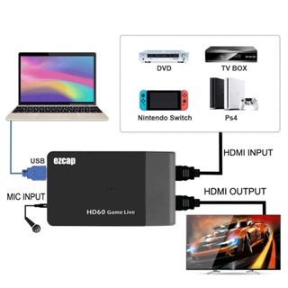 Ezcap261m การ์ดจับภาพวิดีโอ USB 3.0 HDMI 1080P สําหรับ XBOX Switch PS4 PC HDMI Loop Mic Input