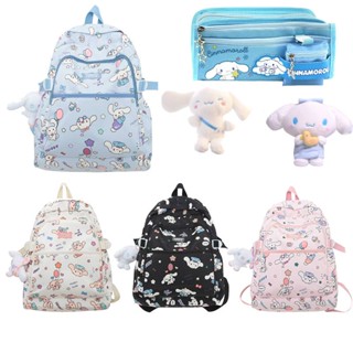 Cinnamoroll กระเป๋าเป้สะพายหลัง Sanrio น้ําหนักเบา ทนทาน ความจุขนาดใหญ่ สําหรับเด็กนักเรียน