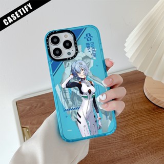 Casetify เคสโทรศัพท์มือถือ ซิลิโคนนิ่ม ใส กันกระแทก ลาย Neon Genesis Evangelion Ayanami Rei สําหรับ iPhone 11 14 Pro Max 12 13 Mini X XR XS Max SE 2020 6 7 8 Plus