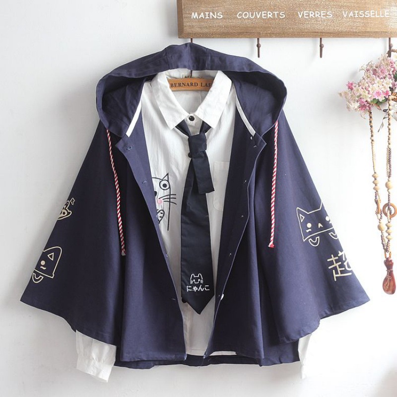 เสื้อแจ็กเก็ตทรัมเป็ต มีฮู้ด แบบบาง น่ารัก สไตล์ญี่ปุ่น สําหรับคู่รัก