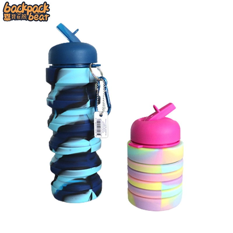 Backpack Bear ขวดน้ำพลาสติก ซิลิโคนแบบพับได้