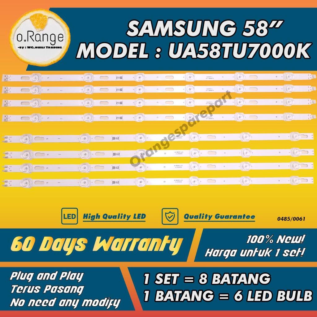 (โคมไฟทีวี) 58" UA58TU7000K SAMSUNG 58 INCH LED TV BACKLIGHT UA58TU7000 58TU7000K Mla9 " ( โคมไฟ)