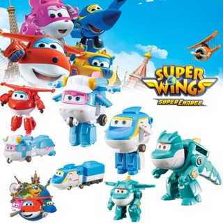 ชุดโมเดลหุ่นยนต์การ์ตูน Super Wings Lime Tony Transforming Aircraft ขนาดเล็ก เหมาะกับของขวัญ ของเล่นสําหรับเด็ก