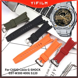 Yifilm สายนาฬิกาข้อมือซิลิโคนเรซิ่น อุปกรณ์เสริม สําหรับ CASIO G-SHOCK GST-W300 400G S120 GST-W120L W130L S100 S110