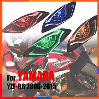 สติกเกอร์ตกแต่งไฟหน้ารถจักรยานยนต์ 3D สําหรับ YAMAHA YZF-R6 YZFR6 YZF R6 R 6 2006-2014 2015