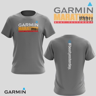 เสื้อยืดแขนสั้น พิมพ์ลาย Jersey GARMIN MARATHON RUNNING สําหรับผู้ชาย