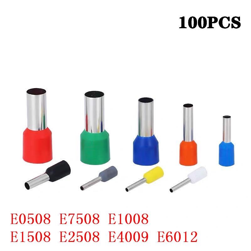 ขั้วต่อสายไฟ E0508 E7508 E1008 E1508 E2508 100 ชิ้น