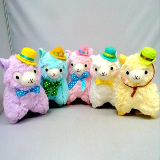 Arpakasso Amuse Alpacasso ตุ๊กตาอัลปาก้าน่ารัก ขนาด 6.5 นิ้ว พร้อมหมวกสีม่วง สีชมพู