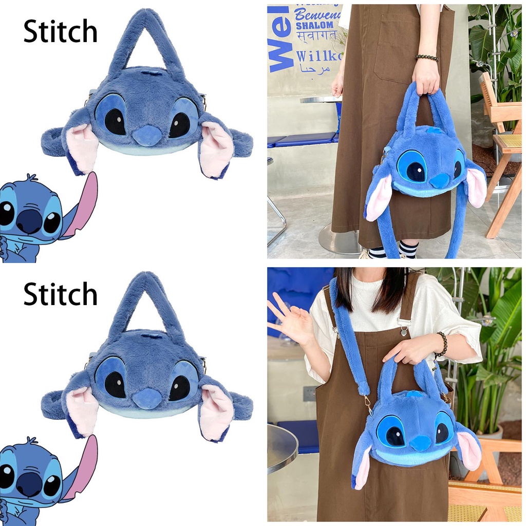 Lilo Disney Cute Stitch Messenger Bag Pp Cotton Filling 25x22x15cm ขนาดและ