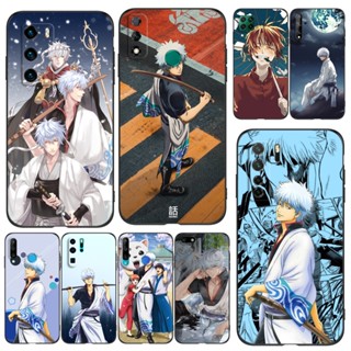 เคสโทรศัพท์มือถือ ซิลิโคนนิ่ม Tpu ลายการ์ตูนอนิเมะ Gintama Sakata Gintoki สีดํา สําหรับ huawei P30 lite Pro Nova 4e