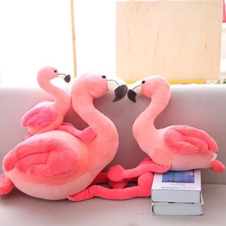 หมอนตุ๊กตาฟลามิงโก้ ผ้าฝ้าย PP ขนาด 25 ซม. 35 ซม. 50 ซม. สีชมพู สําหรับเด็ก