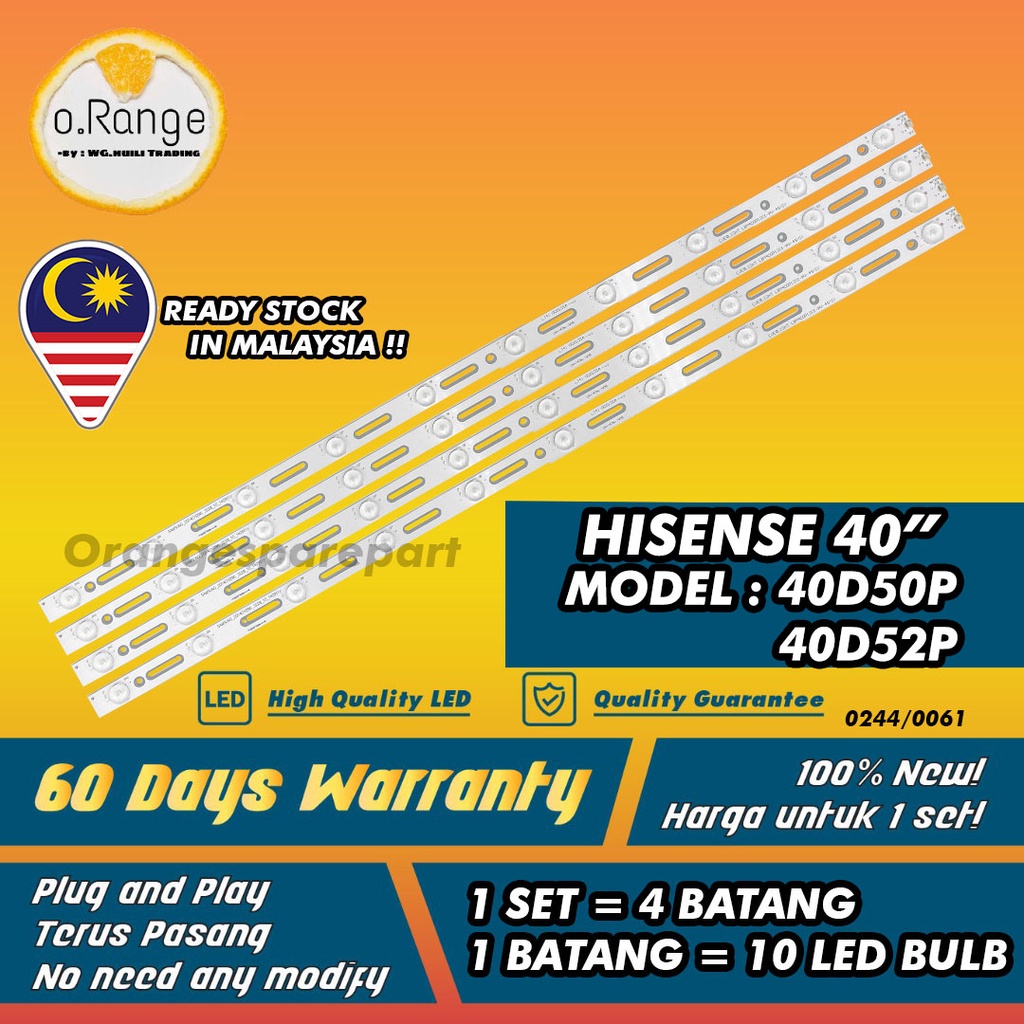 40D52P BACKLIGHT(TV 40D50P 40" LIGHT) HISENSE 40 INCH LED TV BACKLIGHT 40D50 40D52 Mla9 " ( ไฟ)