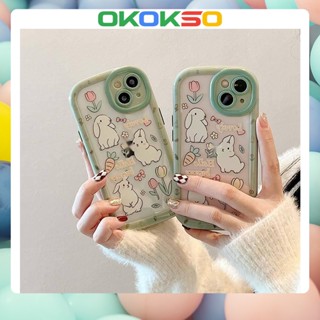 ใหม่ เคสโทรศัพท์มือถือแบบนิ่ม กันกระแทก ลายการ์ตูนกระต่ายสามตัว สําหรับ OPPO Reno9 Reno8 Reno7pro reno6 5