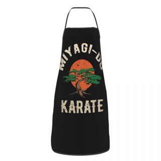 ผ้ากันเปื้อนแขนกุด ลาย Miyagi Do Karate Distress Karate Kid Cobra Kai สําหรับทําอาหาร เบเกอรี่ คาราเต้