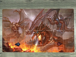 Yugioh Playmat แผ่นรองเมาส์ ลายมังกรดํา ตาแดง TCG CCG สําหรับเล่นเกม