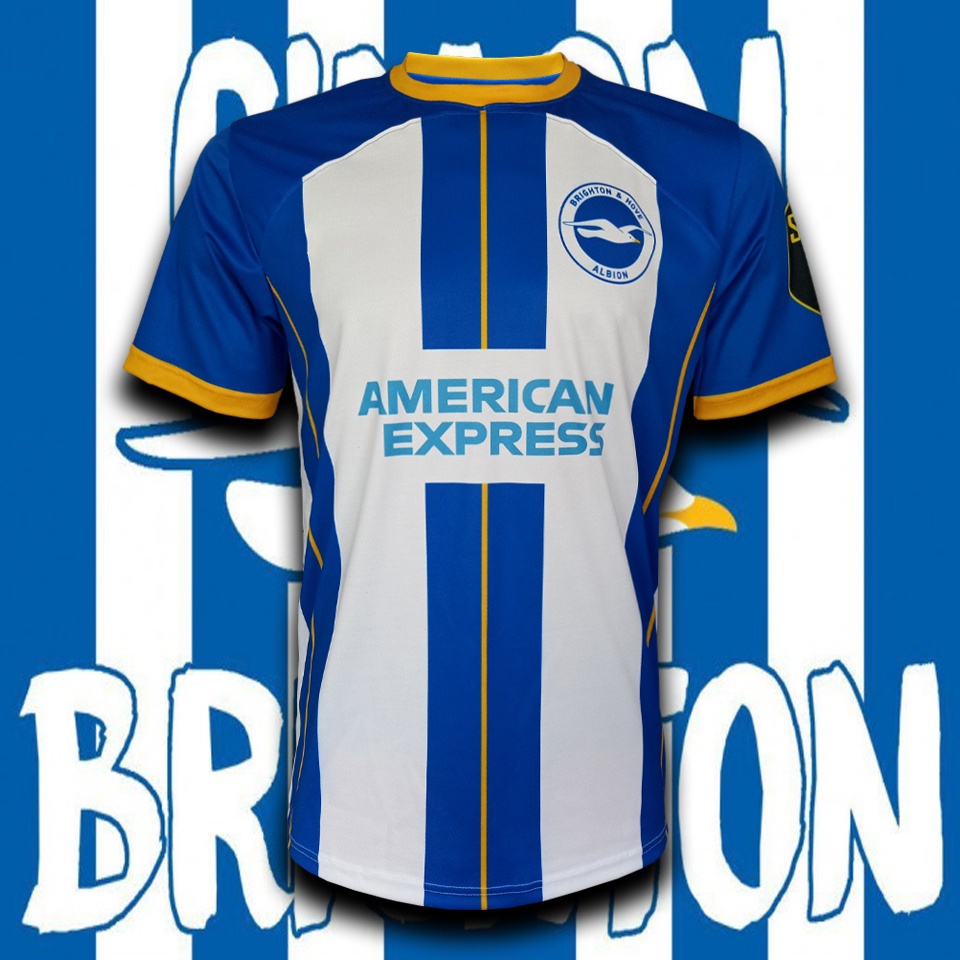 เสื้อฟุตบอล ทีม BRIGHTON&HOPE ALBION /Home เสื้อทีม ไบร์ทตัน/เหย้า #FB0087 ฤดูกาล22-23 พิมพ์ทั้งตัว ผ้าเกรด A ไซส์ S-3XL