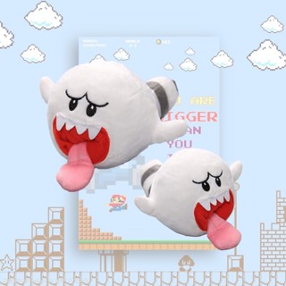 ตุ๊กตานุ่ม รูปการ์ตูน Super Mario White Tongue Ghost ขนาด 10.24*3.94 นิ้ว ของเล่นสําหรับเด็ก