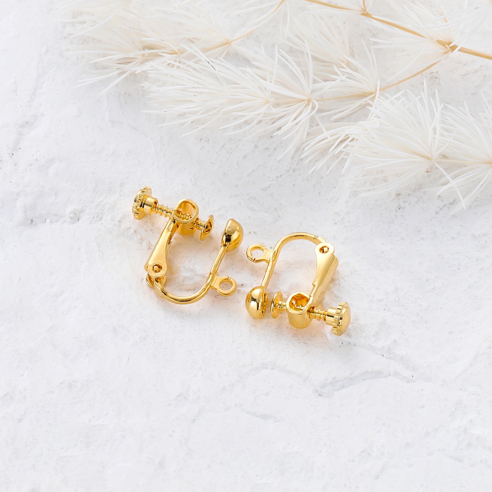 St. kunkka คลิปสกรูหัวคลื่น สีทอง 18K (15.5 * 17 มม.) สําหรับทําเครื่องประดับ 10 ชิ้น — صورة 7
