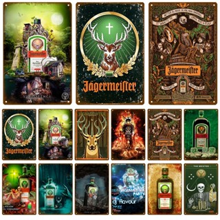 Jagermeifter ป้ายโลหะดีบุก ป้ายสัญลักษณ์ วิสกี้ เบลเยียม เบียร์ โล่ โลหะ ตกแต่งผนัง วินเทจ โปสเตอร์ แผ่นถ้ําผู้ชาย