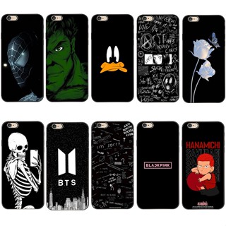 เคสโทรศัพท์มือถือ ซิลิโคนนุ่ม TPU ใส สีดํา สําหรับ iphone 4 4s 6 6s