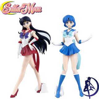 โมเดลฟิกเกอร์ PVC รูปเซเลอร์มูน Sailor Moon Sailor Mercury Sailor Mars ขนาด 22.5 ซม. ของเล่นสําหรับเด็กผู้หญิง